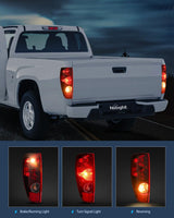 Nilight Taillight Assembly Compatible with 2004 2005 2009 2010 2011 2012 Colorado GMC Canyon 2006 2007 2008 Isuzu i280 i350 i290 i370 Rear Lamp OE Style Driver and Passenger Side Red Lens, view 3