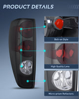 Nilight Taillight Assembly Compatible with 2004-2012 Chevy Colorado | 2004-2012 GMC Canyon 2006 Isuzu i280 i350 2007 2008 i290 i370 Rear Lamp OE Style Driver and Passenger Side Smoke Red Lens, view 4