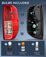Nilight Taillight Assembly Compatible with 2005 2006 2007 2008 2009 2010 2011 2012 2013 2014 2015 2016 2017 2018 2019 2020 2021 Nissan Frontier and 2009-2012 Suzuki Equator Driver and Passenger Side, view 2