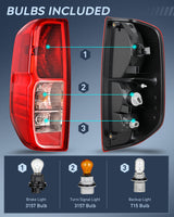Nilight Taillight Assembly Compatible with 2005 2006 2007 2008 2009 2010 2011 2012 2013 2014 2015 2016 2017 2018 2019 2020 2021 Nissan Frontier and 2009-2012 Suzuki Equator Tail Light Left Driver Side, view 2