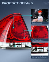 Nilight Taillight Assembly Compatible with 2006 2007 2008 2009 2010 2011 2012 2013 Chevy Impala 2014 2015 2016 Chevrolet Impala Limited Rear Tail Light Drive Side and Passenger Side, view 4