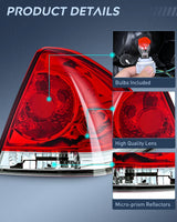 Nilight Taillight Assembly Compatible with 2006 2007 2008 2009 2010 2011 2012 2013 Chevy Impala 2014 2015 2016 Chevrolet Impala Limited Rear Tail Light Right Passenger Side, view 4
