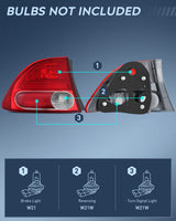 Nilight Taillight Assembly Compatible with 2006 2007 2008 Honda Civic Sedan Hybrid DX EX GX LX 4 Door Rear Lamp Replacement OE Style Driver and Passenger Side, view 2