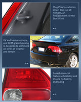 Nilight Taillight Assembly Compatible with 2006 2007 2008 Honda Civic Sedan Hybrid DX EX GX LX 4 Door Rear Lamp Replacement OE Style Driver and Passenger Side, view 5