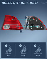 Nilight Taillight Assembly Compatible with 2006 2007 2008 Honda Civic Sedan Hybrid DX EX GX LX 4 Door Rear Lamp Replacement OE Style Passenger Side, view 2