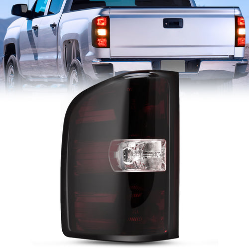Nilight Taillight Assembly Compatible with 2007 2008 2009 2010 2011 2012 2013 2013 2014 Chevy Silverado 1500 2500HD 3500HD 07-13 GMC Sierra 3500HD Rear Lamp Tail Light Replacement Dark Red Driver Side
