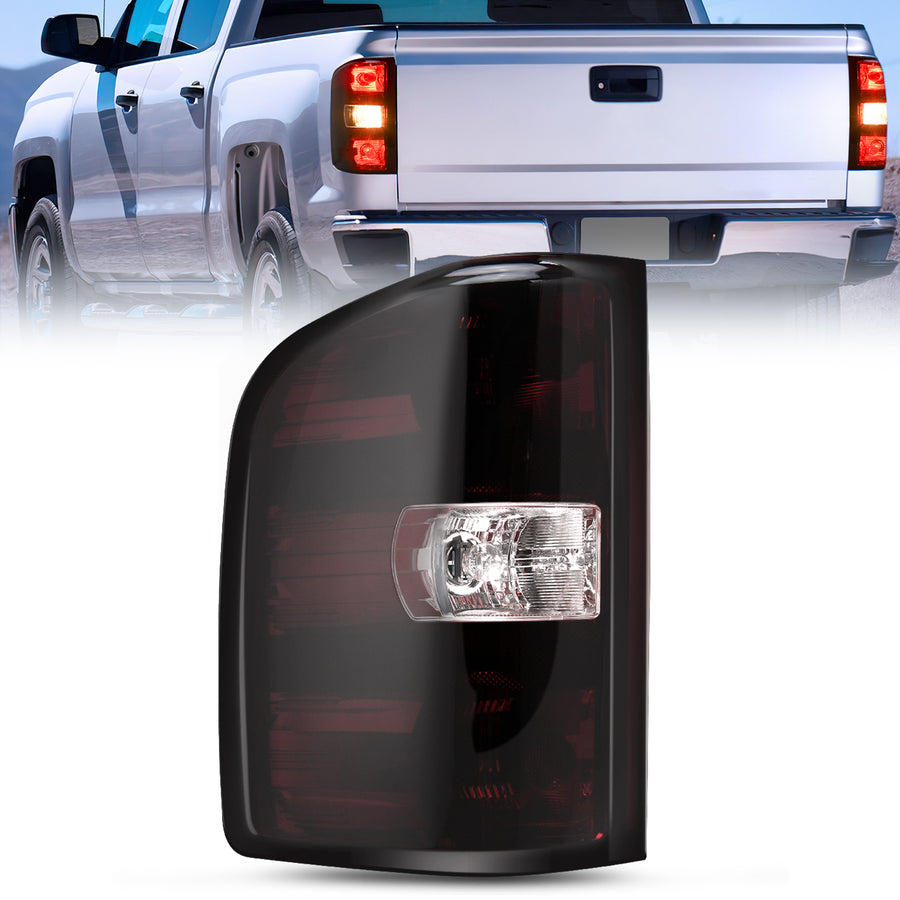Nilight Taillight Assembly Compatible with 2007 2008 2009 2010 2011 2012 2013 2013 2014 Chevy Silverado 1500 2500HD 3500HD 07-13 GMC Sierra 3500HD Rear Lamp Tail Light Replacement Dark Red Driver Side