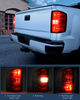 Nilight Taillight Assembly Compatible with 2007 2008 2009 2010 2011 2012 2013 2013 2014 Chevy Silverado 1500 2500HD 3500HD 2007-2013 GMC Sierra 3500HD Rear Lamp Replacement with Dark Red Lens Pair, view 4