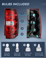 Nilight Taillight Assembly Compatible With 2007 2008 2009 2010 2011 2012 2013 2014 Chevy Chevrolet Tahoe Suburban Tail Lights Rear Lamps Replacement Passenger Side Red, view 2