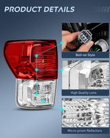 Nilight Taillight Assembly Compatible with 2007 2008 2009 2010 2011 2012 2013 Toyota Tundra Rear Tail Light Lamp Replacement OE Style Driver and Passenger Side, view 4