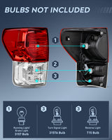 Nilight Taillight Assembly Compatible with 2007 2008 2009 2010 2011 2012 2013 Toyota Tundra Rear Tail Light Lamp Replacement OE Style Left Driver Side, view 2