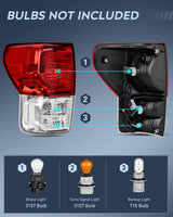 Nilight Taillight Assembly Compatible with 2007 2008 2009 2010 2011 2012 2013 Toyota Tundra Rear Tail Light Lamp Replacement OE Style Right Passenger Side, view 2