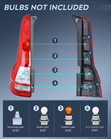 Nilight Taillight Assembly Compatible with 2007 2008 2009 2010 2011 Honda CR-V Tail Light OE Style Rear Lamp Replacement Driver Side, view 3