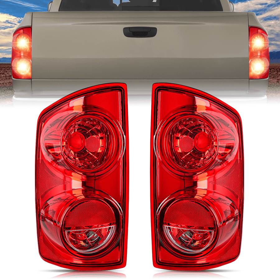 Nilight Taillight Assembly Compatible with 2007 2008 Dodge Ram 1500 2007 2008 2009 Dodge Ram 2500 3500 Rear Lamp Replacement OE Style Driver Side and Passenger Side Red Lens