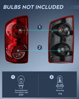 Nilight Taillight Assembly Compatible with 2007 2008 Dodge Ram 1500 2007 2008 2009 Dodge Ram 2500 3500 Rear Lamp Replacement OE Style Driver Side Dark Red Lens, view 2