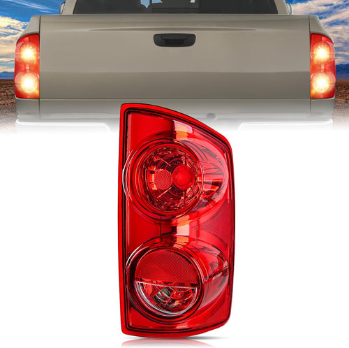 Nilight Taillight Assembly Compatible with 2007 2008 Dodge Ram 1500 2007 2008 2009 Dodge Ram 2500 3500 Rear Lamp Replacement OE Style Passenger Side Red Lens