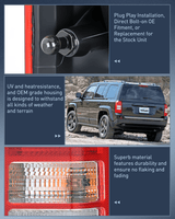 Nilight Taillight Assembly Compatible with 2008 2009 2010 2011 2012 2013 2014 2015 2016 2017 Jeep Patriot Tail Light OE Style Rear Lamp Replacement Driver and Passenger Side w/Bulbs, view 5