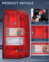 Nilight Taillight Assembly Compatible with 2008 2009 2010 2011 2012 2013 2014 2015 2016 2017 Jeep Patriot Tail Light OE Style Rear Lamp Replacement Driver and Passenger Side w/Bulbs, view 6