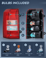 Nilight Taillight Assembly Compatible with 2008 2009 2010 2011 2012 2013 2014 2015 2016 2017 Jeep Patriot Tail Light OE Style Rear Lamp Replacement Driver Side w/Bulbs, view 2
