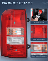 Nilight Taillight Assembly Compatible with 2008 2009 2010 2011 2012 2013 2014 2015 2016 2017 Jeep Patriot Tail Light OE Style Rear Lamp Replacement Driver Side w/Bulbs, view 6