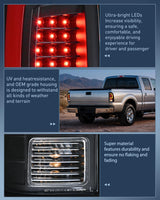 Nilight Taillight Assembly Compatible with 2008 2009 2010 2011 2012 2013 2014 2015 2016 Ford F250 F350 F450 Super Duty Incandescent Type Upgrade LED Tube Tail Lights Rear Brake Lamps, view 6