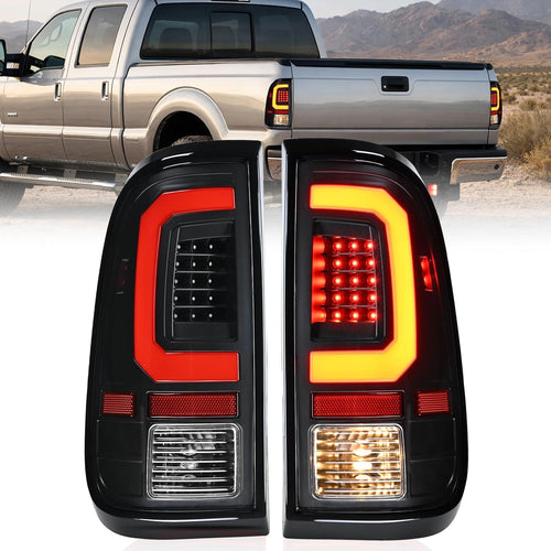 Nilight Taillight Assembly Compatible with 2008 2009 2010 2011 2012 2013 2014 2015 2016 Ford F250 F350 F450 Super Duty Incandescent Type Upgrade LED Tube Tail Lights Rear Brake Lamps