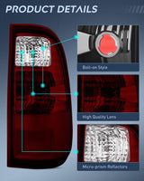 Nilight Taillight Assembly Compatible with 2008 2009 2010 2011 2012 2013 2014 2015 2016 Ford F250 F350 F450 Super Duty Rear Lamp Replacement OE Style Driver Side Dark Red, view 6