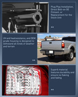 Nilight Taillight Assembly Compatible with 2008 2009 2010 2011 2012 2013 2014 2015 2016 Ford F250 F350 F450 Super Duty Rear Lamp Replacement OE Style Driver Side Dark Red, view 5