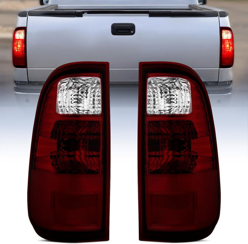 Nilight Taillight Assembly Compatible with 2008 2009 2010 2011 2012 2013 2014 2015 2016 Ford F250 F350 F450 Super Duty Rear Tail Light Lamp Replacement OE Style Driver and Passenger Side Dark Red