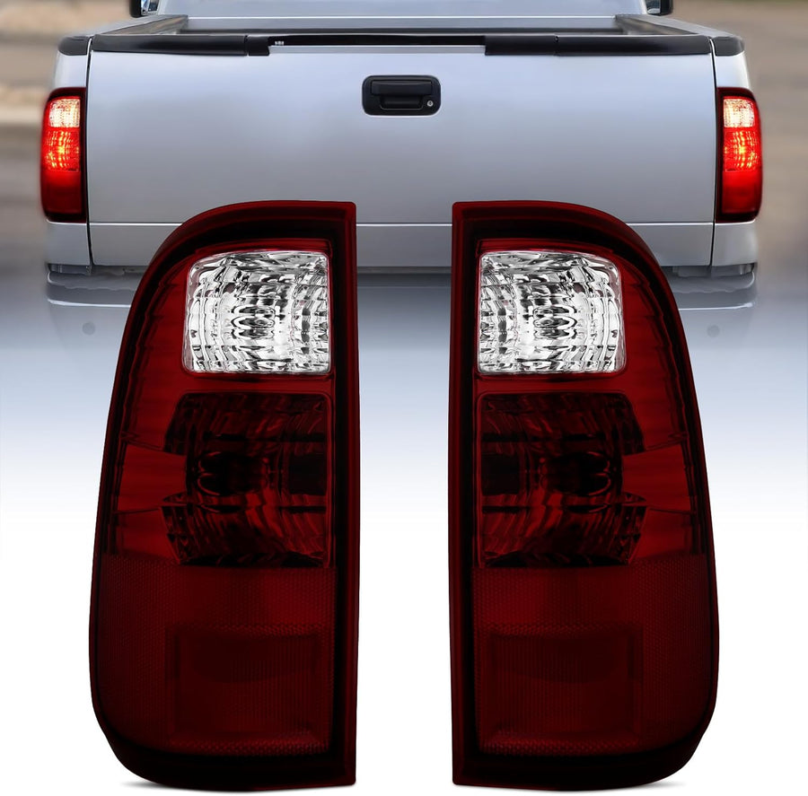 Nilight Taillight Assembly Compatible with 2008 2009 2010 2011 2012 2013 2014 2015 2016 Ford F250 F350 F450 Super Duty Rear Tail Light Lamp Replacement OE Style Driver and Passenger Side Dark Red