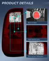 Nilight Taillight Assembly Compatible with 2008 2009 2010 2011 2012 2013 2014 2015 2016 Ford F250 F350 F450 Super Duty Rear Tail Light Lamp Replacement OE Style Driver and Passenger Side Dark Red, view 6