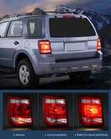 Nilight Taillight Assembly Compatible with 2008 2009 2010 2011 2012 Ford Escape Tail Lights Rear Lamp Replacement OE Style Driver Side, view 3