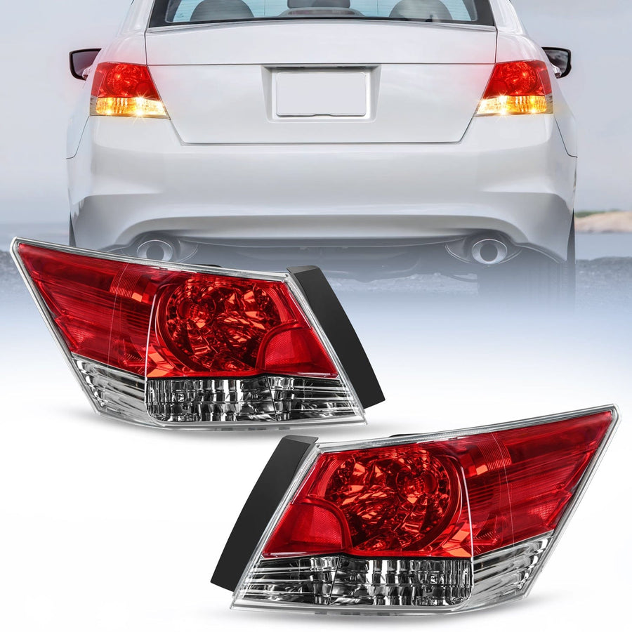 Nilight Taillight Assembly Compatible with 2008 2009 2010 2011 2012 Honda Accord Tail Lights Rear Lamp Replacement OE Style Driver and Passenger Side w/Bulbs