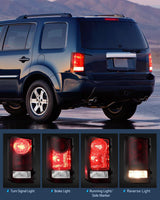 Nilight Taillight Assembly Compatible with 2009 2010 2011 2012 2013 2014 2015 Honda Pilot Smoked Red Tail Lights Rear Lamp Replacement OE Style Driver Side w/Bulbs, view 4