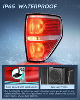 Nilight Taillight Assembly Compatible with 2009 2010 2011 2012 2013 2014 Ford F-150 F150 Pickup Truck Taillight Rear Lamp Replacement OE Style Red Housing Passenger side Chrome Trim, view 4