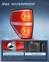 Nilight Taillight Assembly Compatible with 2009 2010 2011 2012 2013 2014 Ford F-150 F150 Pickup Truck Taillights Rear Lamp Replacement OE Style Red Housing Driver Side Chrome Trim, view 4