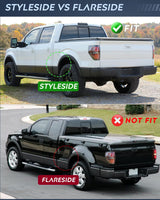 Nilight Taillight Assembly Compatible with 2009 2010 2011 2012 2013 2014 Ford F150 Incandescent Type Styleside Upgrade LED Tube tail lights; Rear Brake Lamps Smoked Lens, view 2