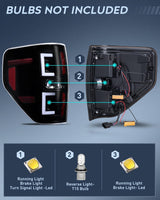 Nilight Taillight Assembly Compatible with 2009 2010 2011 2012 2013 2014 Ford F150 Incandescent Type Styleside Upgrade LED Tube tail lights; Rear Brake Lamps, view 3