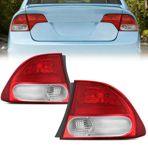 Nilight Taillight Assembly Compatible with 2009 2010 2011 Honda Civic Sedan Hybrid 4 Door Rear Lamp Replacement OE Style Driver and Passenger Side