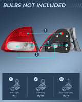 Nilight Taillight Assembly Compatible with 2006 2007 2008 Honda Civic Sedan Hybrid DX EX GX LX 4 Door Rear Lamp Replacement OE Style Driver Side, view 2
