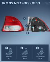 Nilight Taillight Assembly Compatible with 2009 2010 2011 Honda Civic Sedan Hybrid 4 Door Rear Lamp Replacement OE Style Passenger Side, view 2