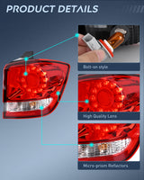 Nilight Taillight Assembly Compatible with 2011 2012 2013 2014 2015 2016 2017 2018 2019 2020 Dodge Journey Outer Tail Light Right Passenger Side, view 5