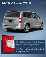 Nilight Taillight Assembly Compatible with 2011 2012 2013 2014 2015 2016 Chrysler Town & Country with LED Type Taillights Only Rear Lamp OE Style Driver Side and Passenger Side, view 2