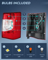 Nilight Taillight Assembly Compatible with 2011 2012 2013 2014 2015 2016 Chrysler Town & Country with LED Type Taillights Only Rear Lamp OE Style Passenger Side, view 3