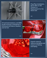 Nilight Taillight Assembly Compatible with 2011 2012 2013 2014 2015 Chevy Cruze 2016 Limited Outer Tail Light OE Style Rear Lamp Replacement Driver and Passenger Side, view 5