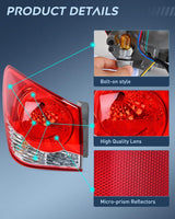 Nilight Taillight Assembly Compatible with 2011 2012 2013 2014 2015 Chevy Cruze 2016 Limited Outer Tail Light OE Style Rear Lamp Replacement Driver and Passenger Side, view 6