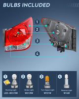 Nilight Taillight Assembly Compatible with 2011 2012 2013 2014 2015 Chevy Cruze 2016 Limited Outer Tail Light OE Style Rear Lamp Replacement Passenger Side, view 2