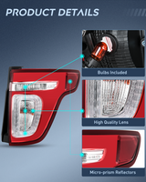Nilight Taillight Assembly Compatible with 2011 2012 2013 2014 2015 Ford Explorer Rear Lamp Replacement OE Style LED and halogen bulbs Passenger Side, view 6