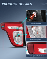 Nilight Taillight Assembly Compatible with 2011 2012 2013 2014 2015 Ford Explorer Rear Lamp Replacement OE Style with LED and halogen bulbs Driver Side and Passenger Side, view 6