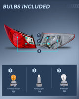 Nilight Taillight Assembly Compatible with 2011 2012 2013 2014 Hyundai Sonata Sedan 4-Door Outer Tail Light OE Style Rear Lamp Replacement Driver Side, view 2